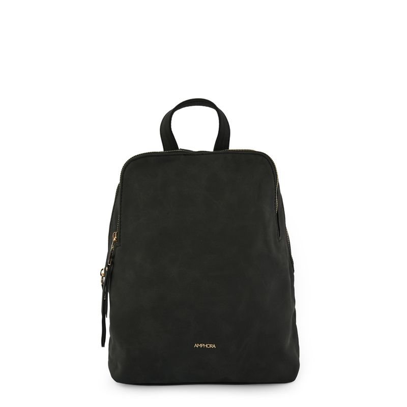 AMPHORA - Mochila tres divisiones pequeña mediana noray negro