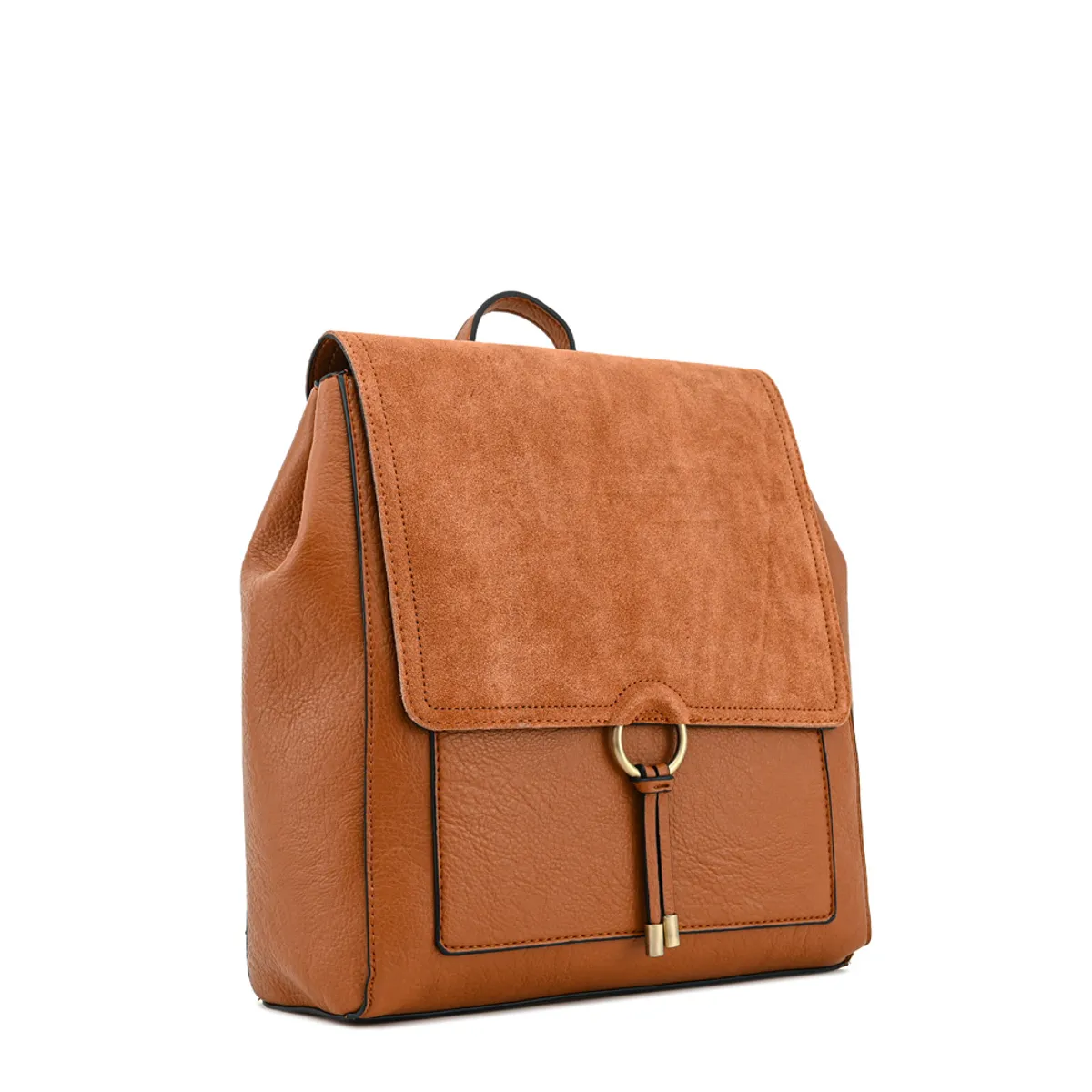 AMPHORA - Mochila con tapa lya mediana café medio
