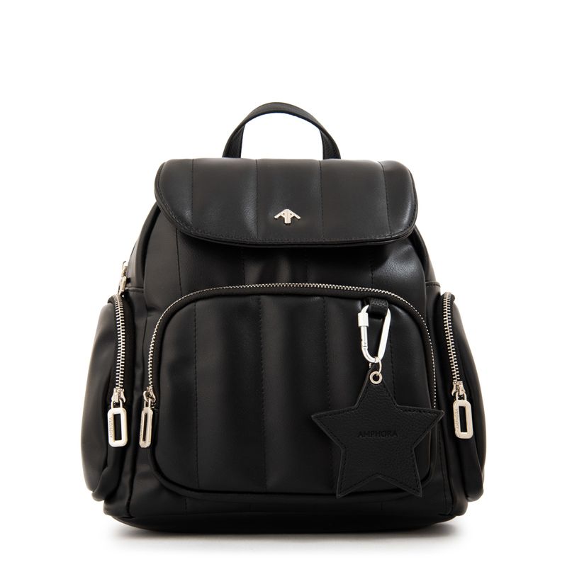 AMPHORA - Mochila con tapa mediana marlene negro especial
