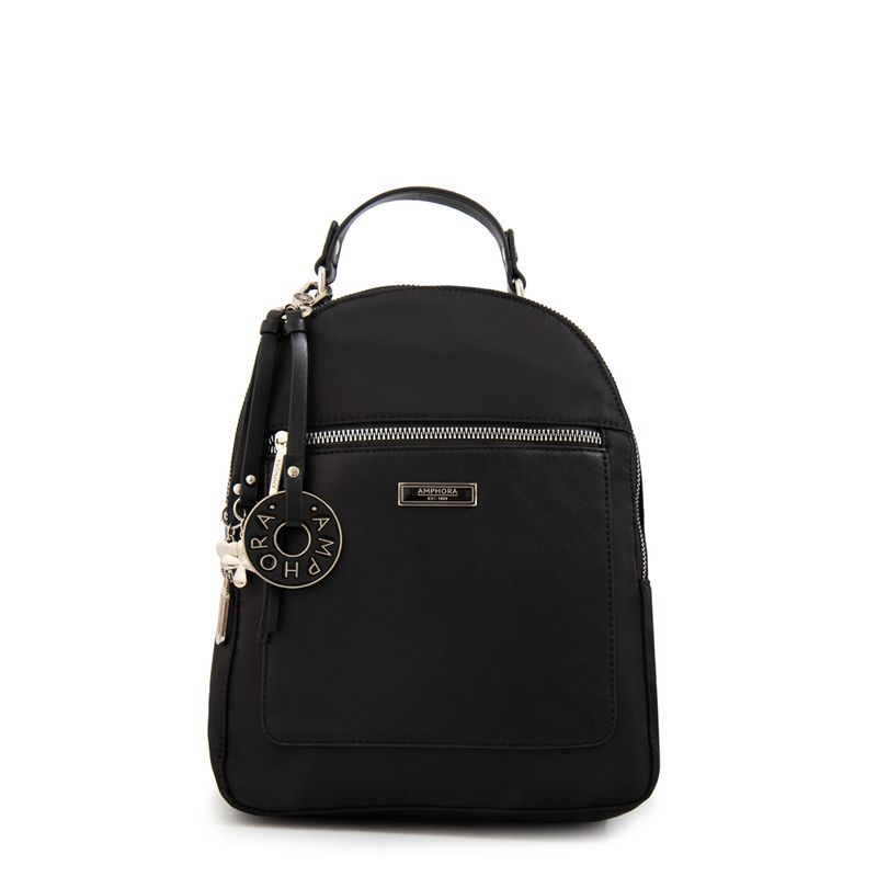 AMPHORA - Mochila mediana london negro
