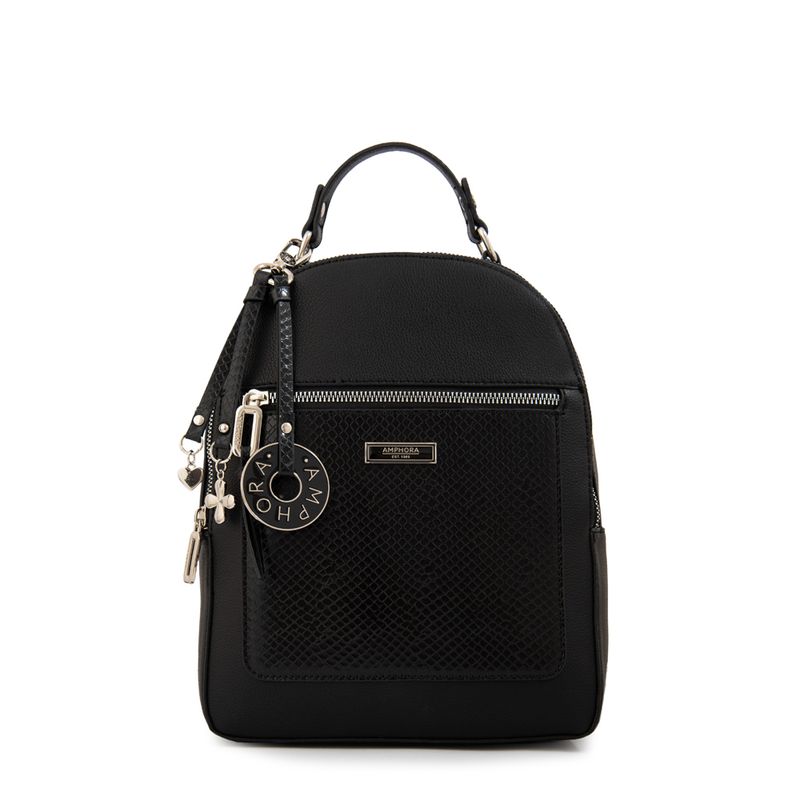 AMPHORA - Mochila mediana london negro especial
