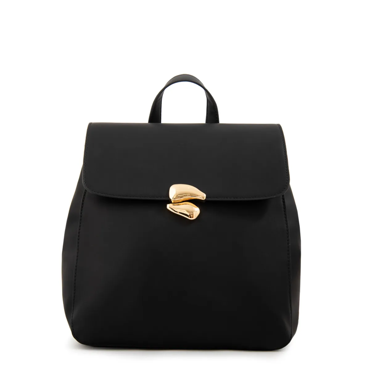 AMPHORA - Mochila con tapa lizet mediana negro