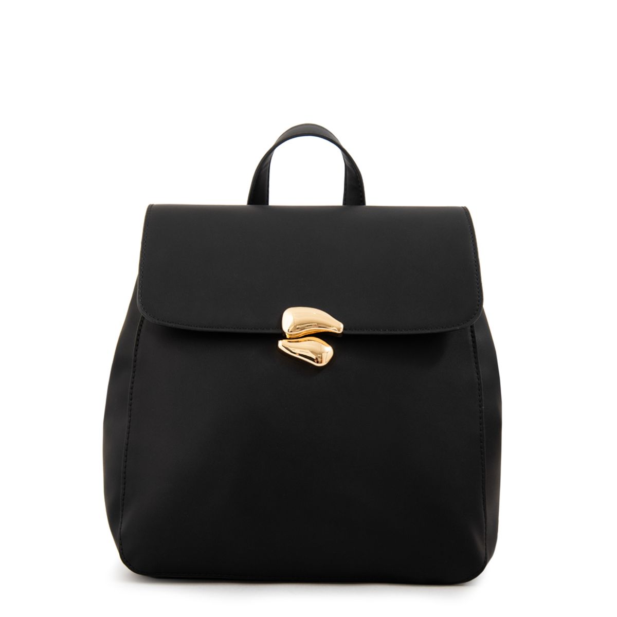 AMPHORA - Mochila con tapa lizet mediana negro