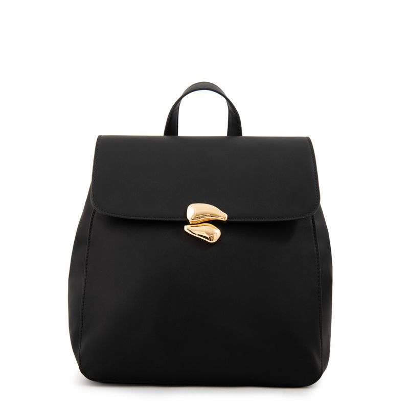 AMPHORA - Mochila con tapa mediana lizet negro