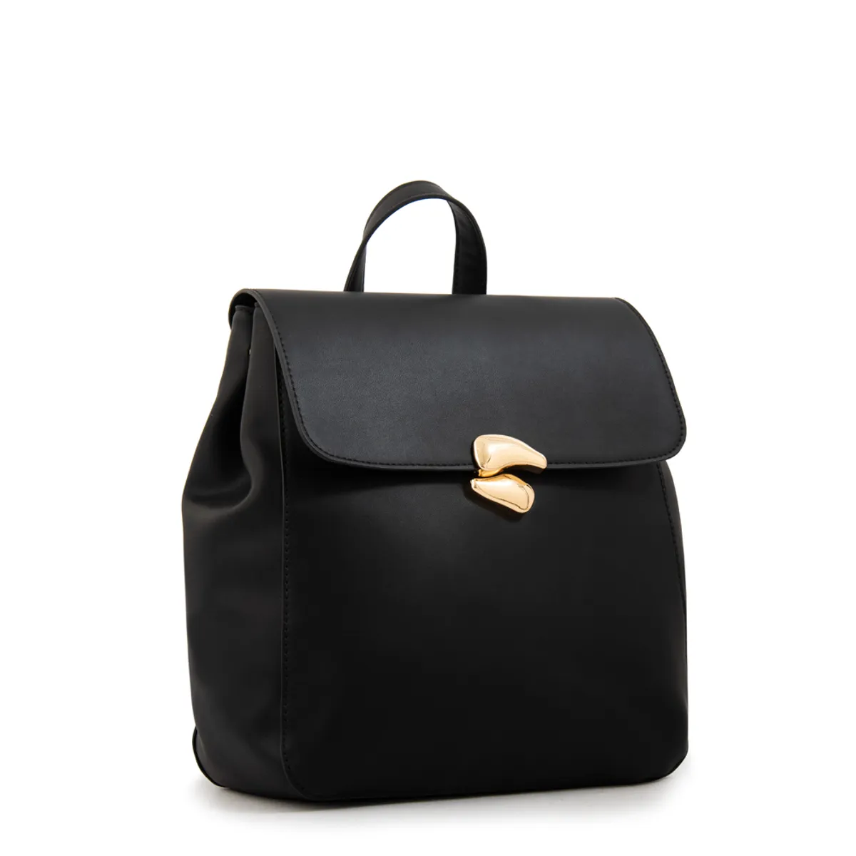 AMPHORA - Mochila con tapa lizet mediana negro
