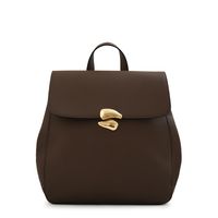 Mochila con tapa lizet mediana café oscuro