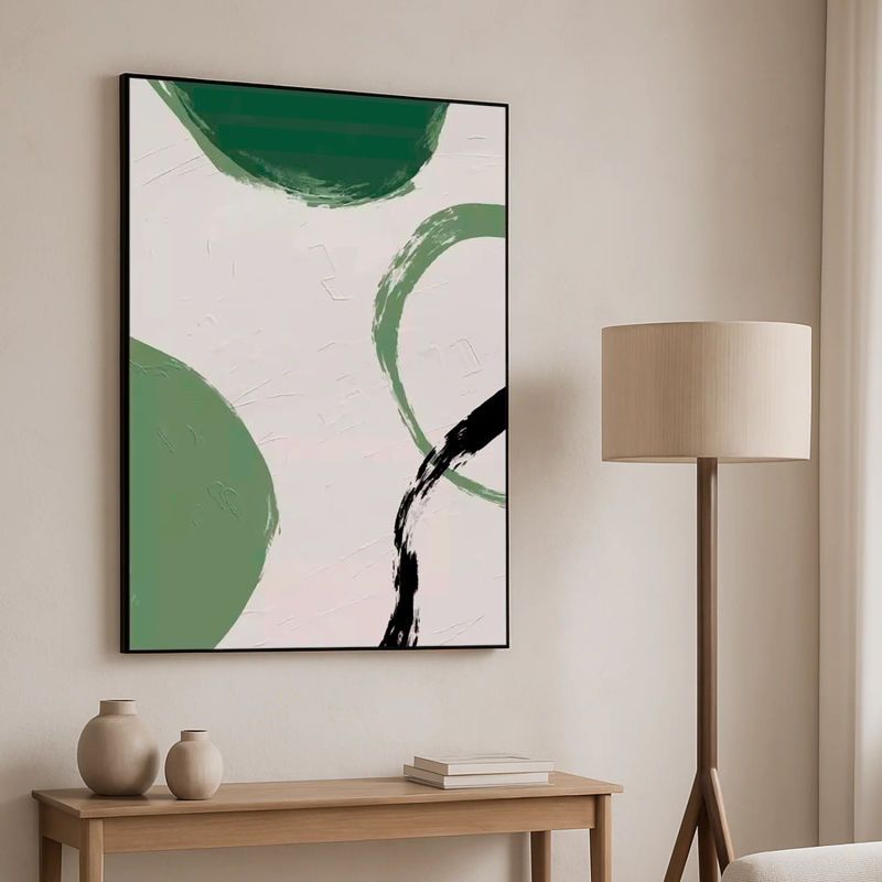 RE DECORA - Cuadro Decorativo Abstracto Musgo 50x70 cm