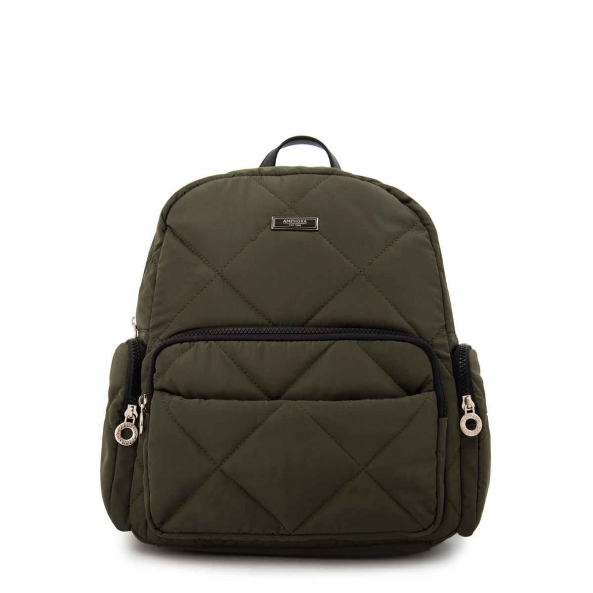 AMPHORA - Mochila laurie mediana verde oliva