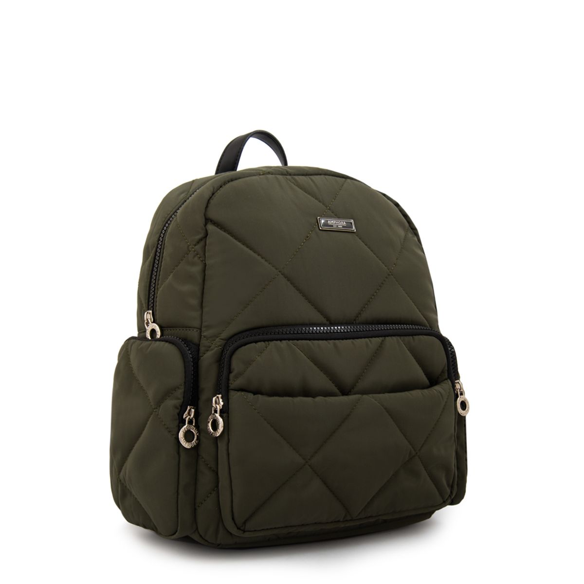 AMPHORA - Mochila laurie mediana verde oliva