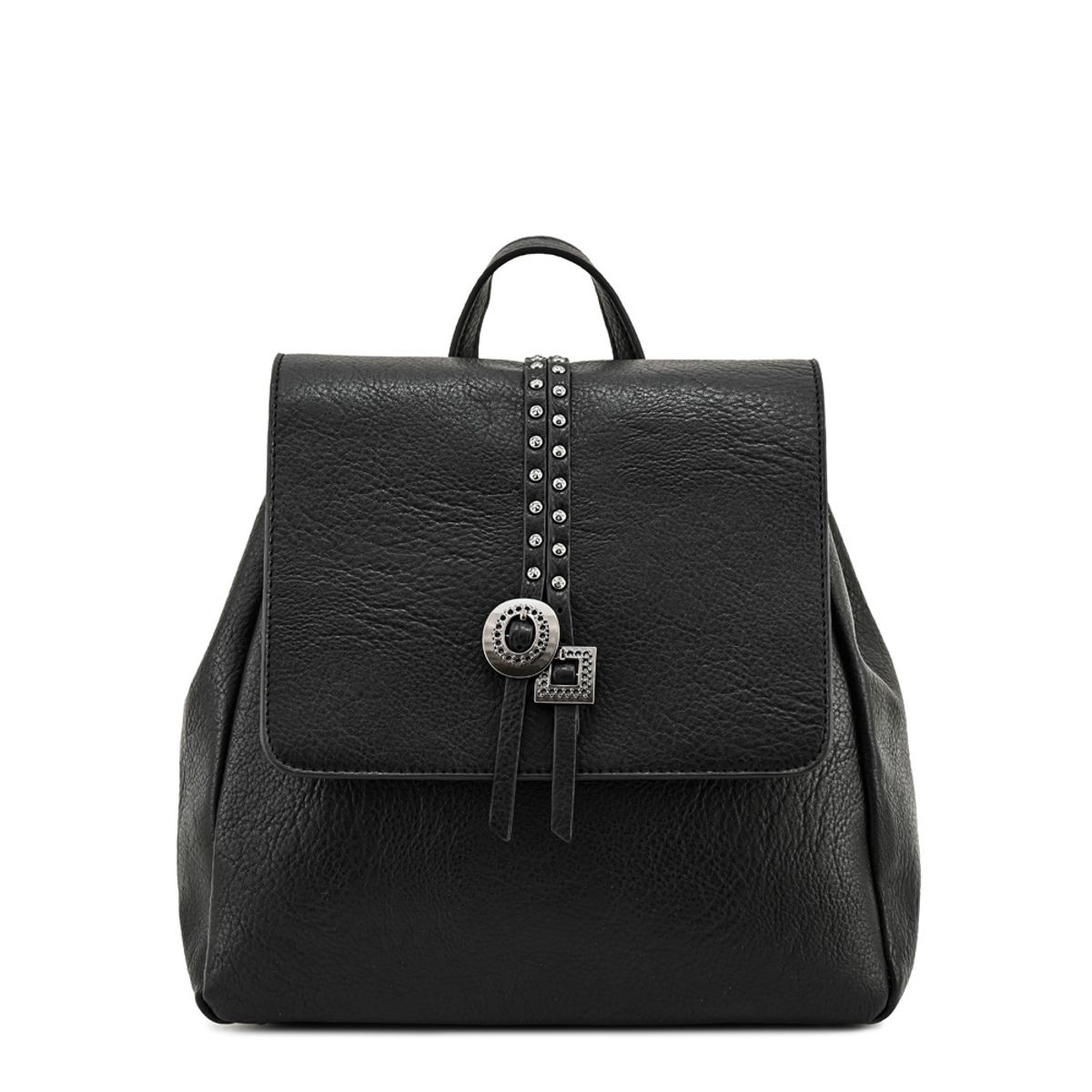 AMPHORA - Mochila con tapa indonesia pequeña negro