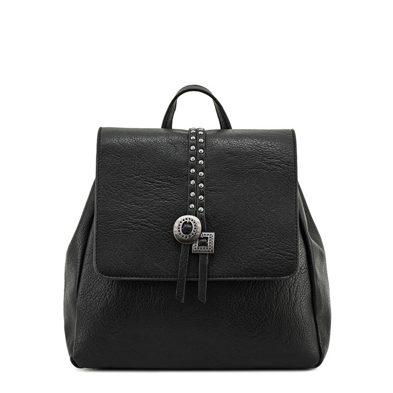 AMPHORA - Mochila con tapa pequeña indonesia negro