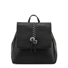 AMPHORA - Mochila con tapa pequeña indonesia negro