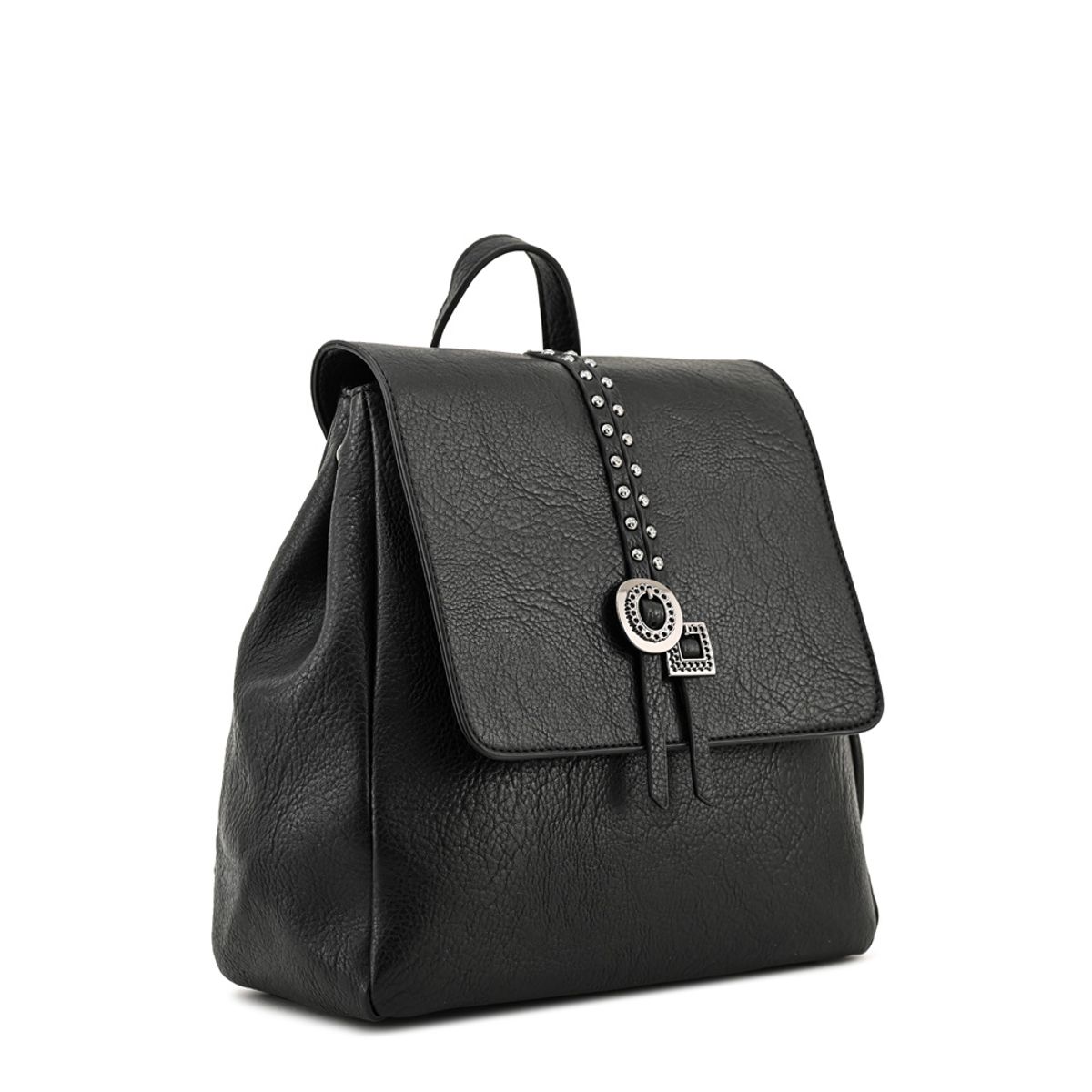 AMPHORA - Mochila con tapa indonesia pequeña negro
