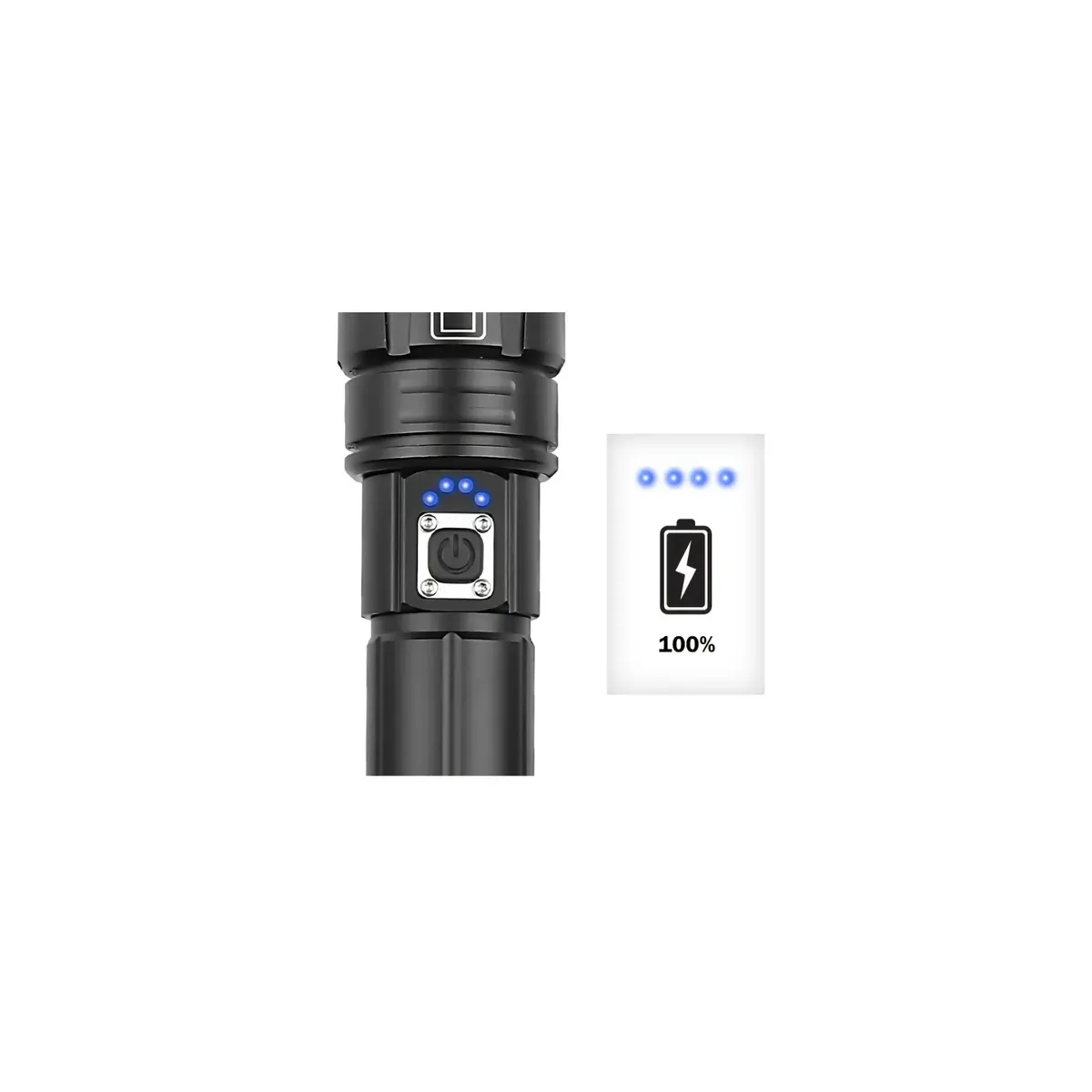 TECNOLAB - Linterna Led Zoom Telescópico 16cms Resiste Agua - PS