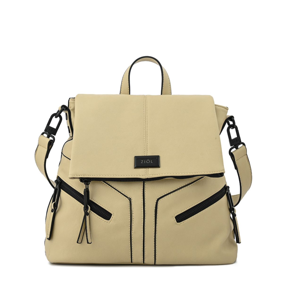 ZIOL - Mochila con tapa ema mediana blanco crudo