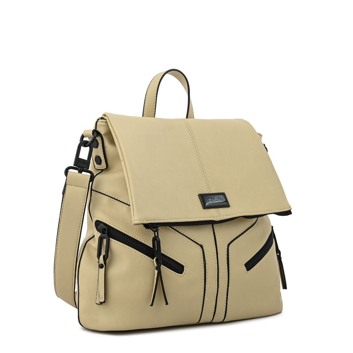 ZIOL - Mochila con tapa ema mediana blanco crudo