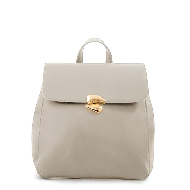 AMPHORA - Mochila con tapa mediana lizet blanco crudo