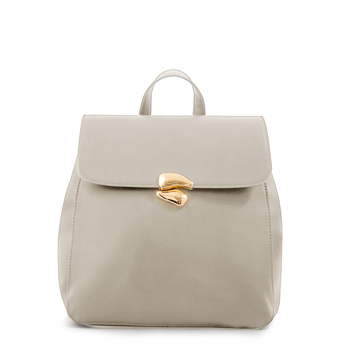 AMPHORA - Mochila con tapa lizet mediana blanco crudo