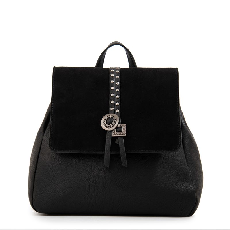 AMPHORA - Mochila con tapa pequeña indonesia negro especial