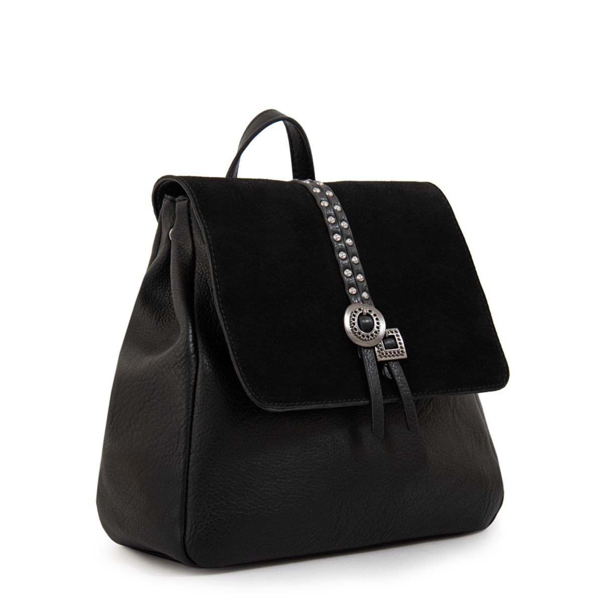 AMPHORA - Mochila con tapa indonesia pequeña negro especial