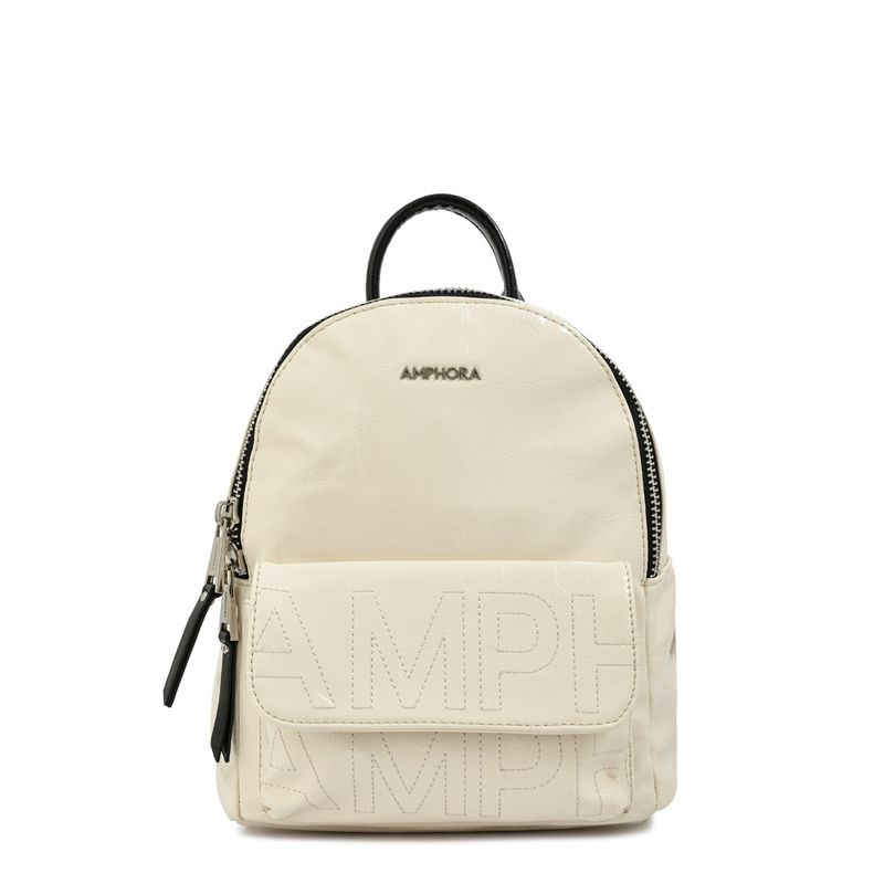 AMPHORA - Mochila mediana jue blanco crudo