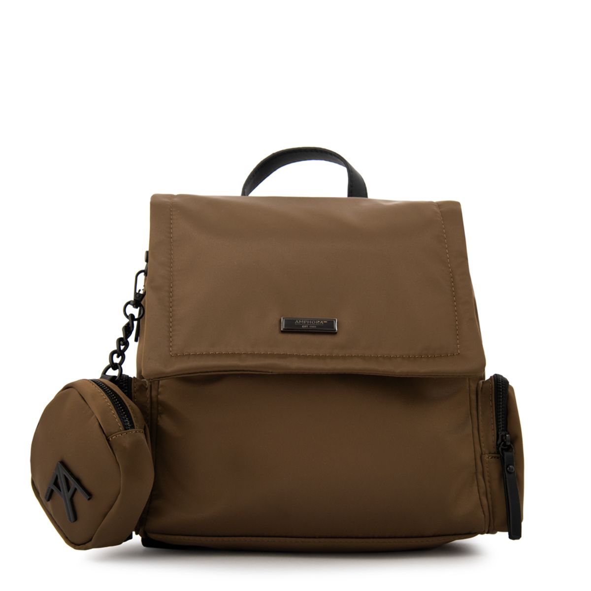 AMPHORA - Mochila mochila clara pequeña verde oliva