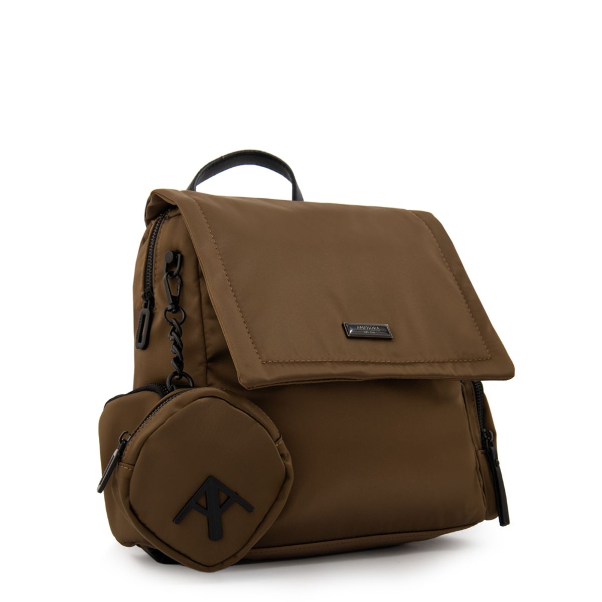 AMPHORA - Mochila mochila clara pequeña verde oliva