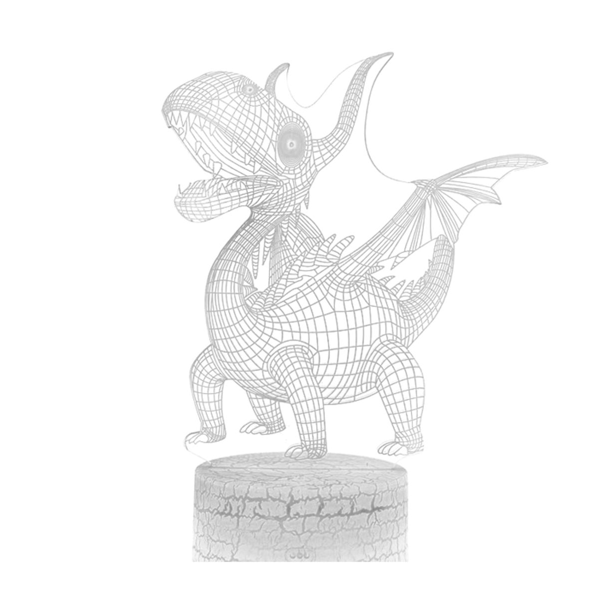 PUNTO STORE - Lámpara Espantacuco Usb Led 3d Para Niños Dinosaurio - Ps