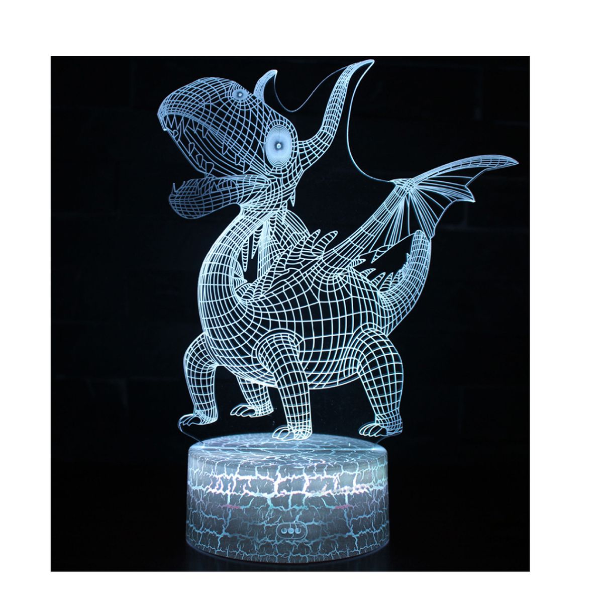 PUNTO STORE - Lámpara Espantacuco Usb Led 3d Para Niños Dinosaurio - Ps
