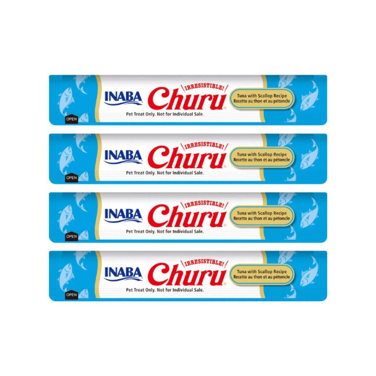 INABA - Churu Cat Atún y Vieira 14g x4 - Pack 6 Unidades
