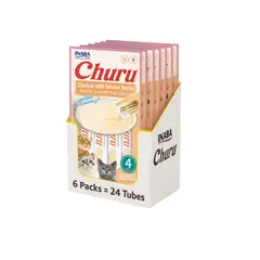 INABA - Churu Cat Pollo y Salmón 14g x4 - Pack 6 Unidades