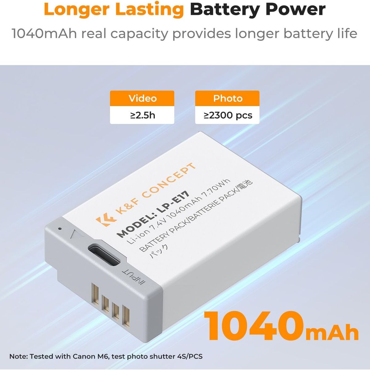 GENERICO - BATERÍA USB-C KF CONCEPT LP-E17 CANON 1040MAH