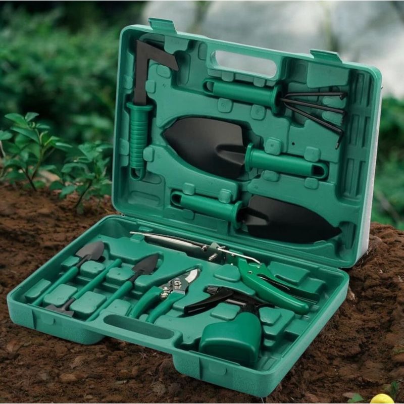 GENERICO - Set de Herramientas de Jardinería 12 Piezas con Maleta