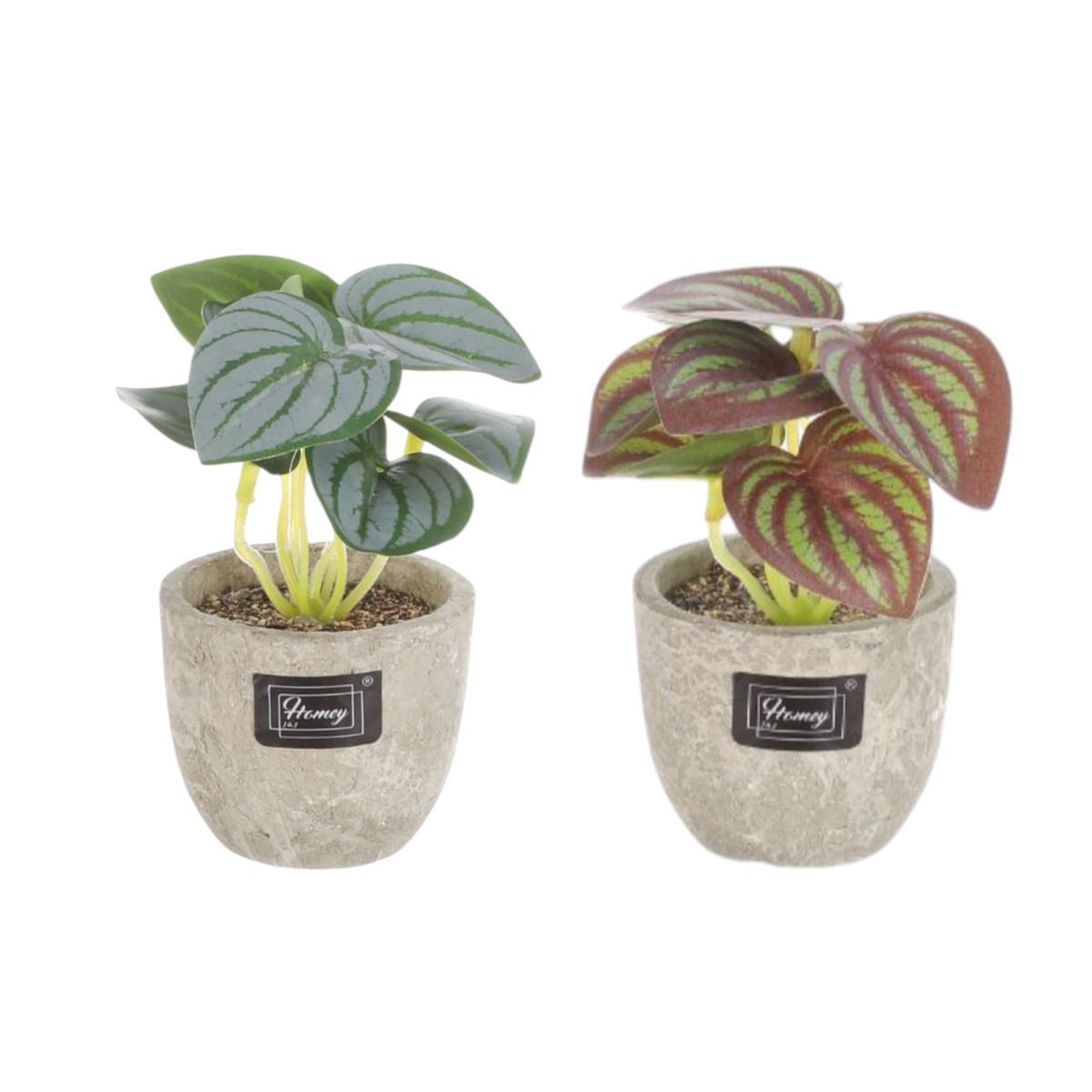 HOMEY - Pack De 4 Macetas Con Planta Artificial, Marca Homey