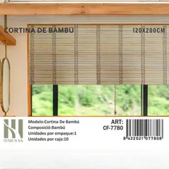 ANGELES DEL HOGAR - CORTINA PERSIANA ROLLER DE BAMBÚ 120X200 CM