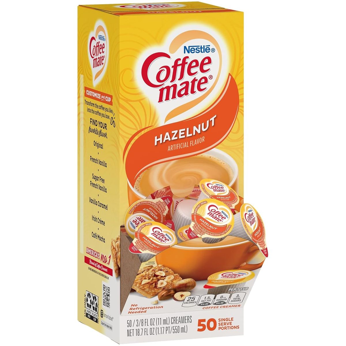 COFFEE MATE - Crema para Café Individual Avellana Coffee-Mate Nestle 50 un
