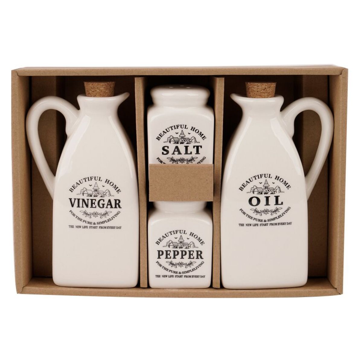 HOMEWELL - Alcuza De Cerámica De 4 Piezas