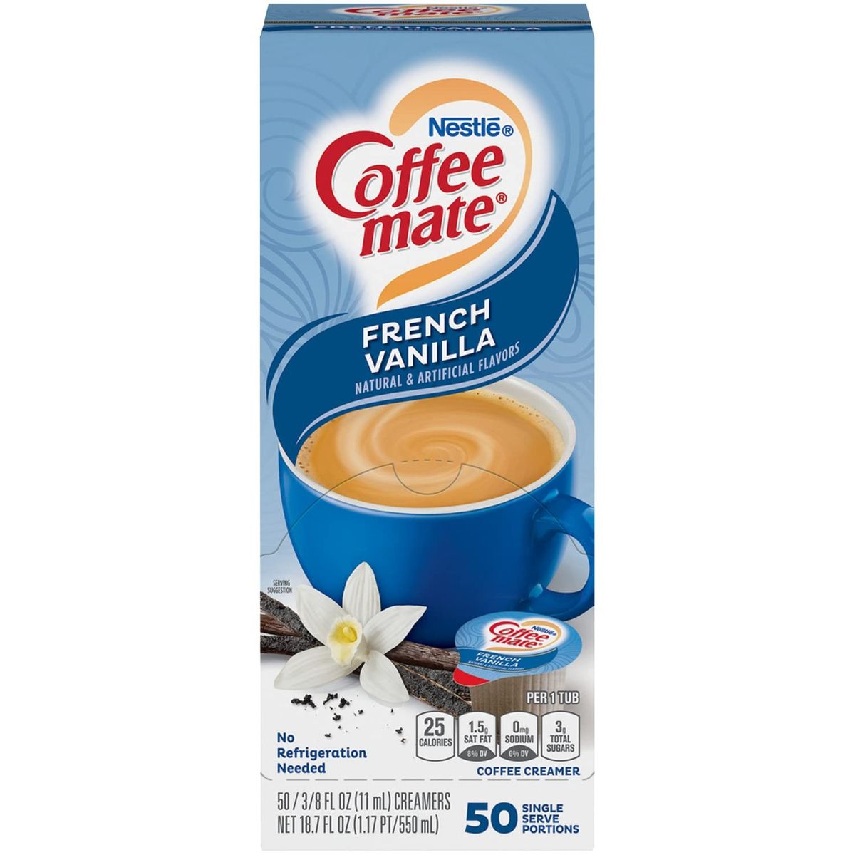 COFFEE MATE - Crema para Café Individual Vainilla Francesa Coffee-Mate