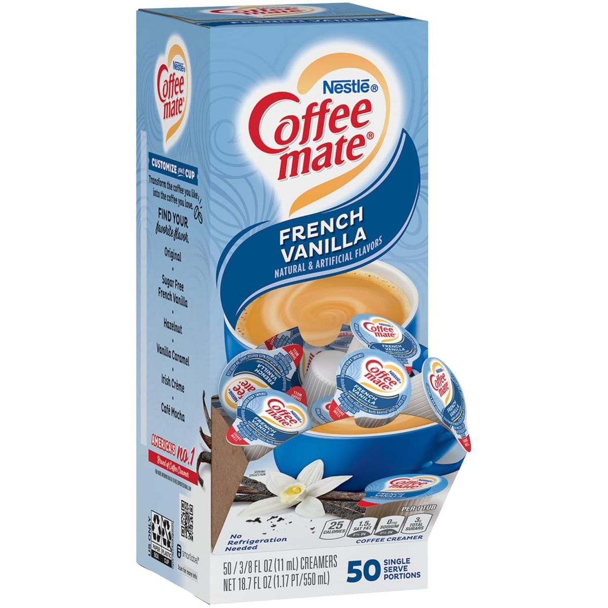 COFFEE MATE - Crema para Café Individual Vainilla Francesa Coffee-Mate