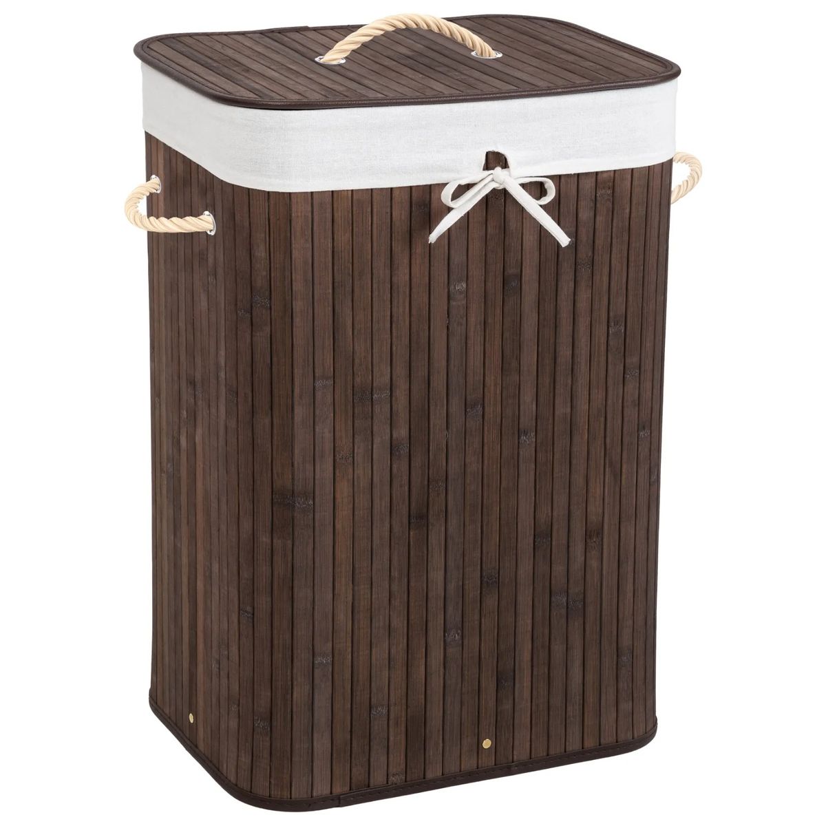 GENERICO - Canasto Para Ropa Rectangular Bambú 30x60x40cm Oscuro