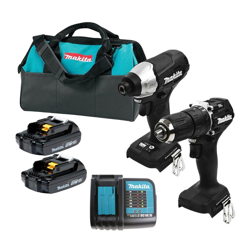 MAKITA - Kit Inalámbrico 18V Taladro + Atornillador Makita DLX2414X7B