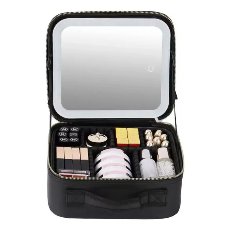 GENERICO - Maleta De Maquillaje Portátil Con Luz Led Espejo Organizador