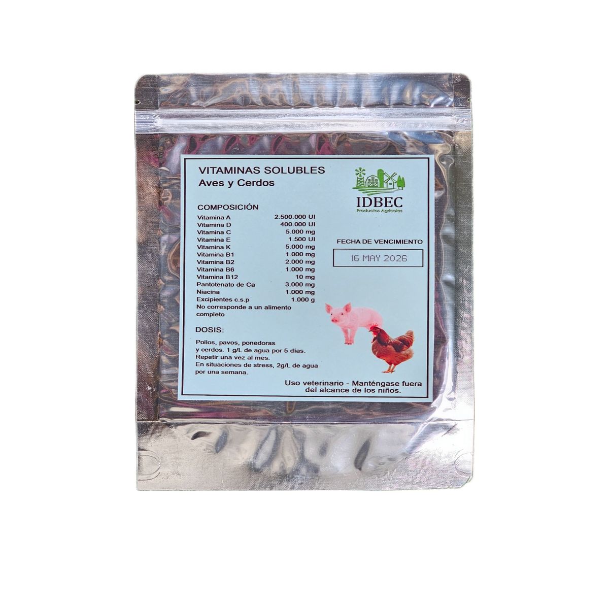 GENERICO - Multivitamínico Para Aves Gallinas Pollos Pollitos Gallos 100 gramos