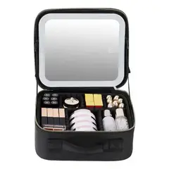 GENERICO - Maleta De Maquillaje Portátil Con Luz Led Espejo Organizador