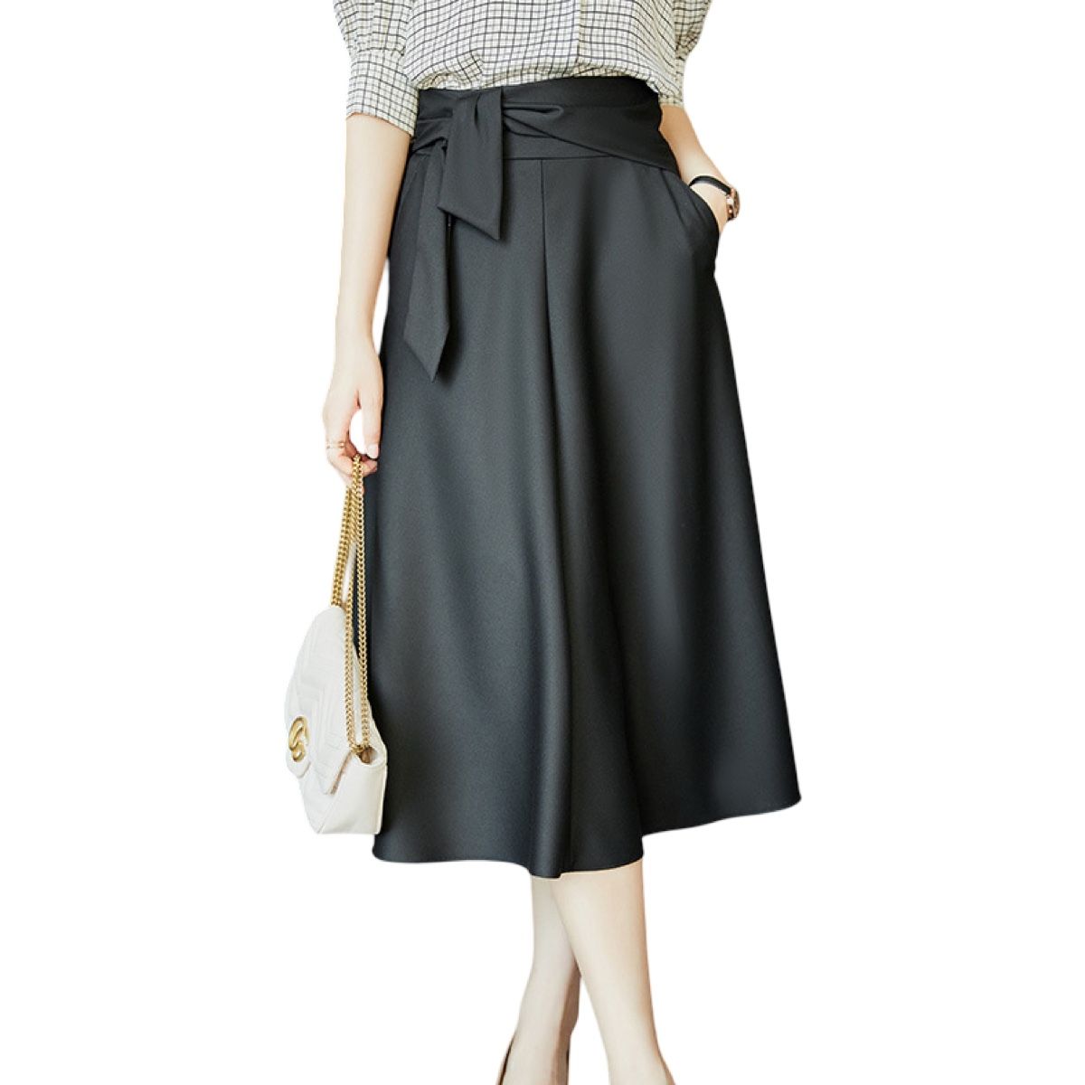 AAYO MODA - Falda Larga Maxi Mujer con Bolsillo  Tela Sofía Nacional Talla Única