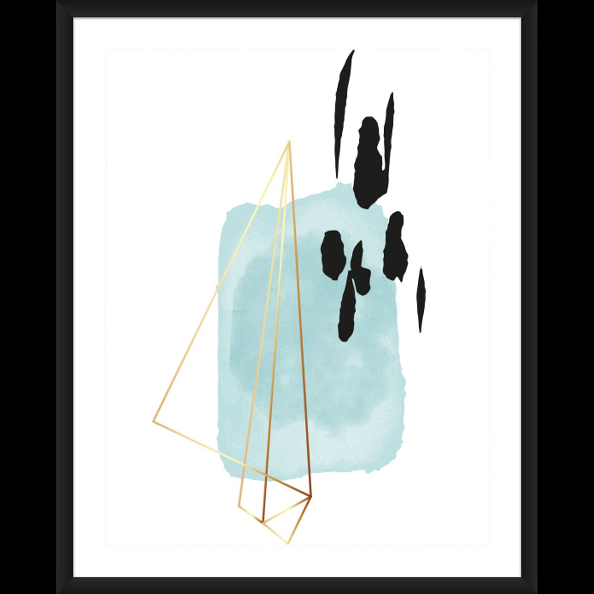 GENERICO - Set 3 cuadros 40x50 cm Acuarela Cósmica marco negro