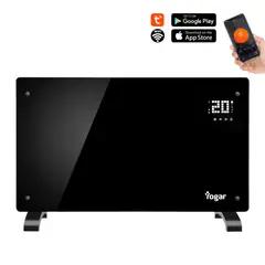 YOGAR - Convector Calefactor Panel Espejo de Vidrio Templado 2000W