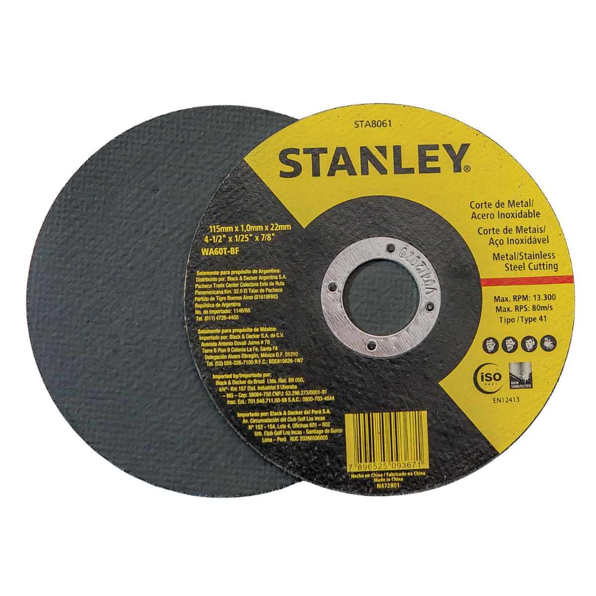 STANLEY - Caja 25und Disco Corte 4 1/2 X 1.0mm Stanley STA8061