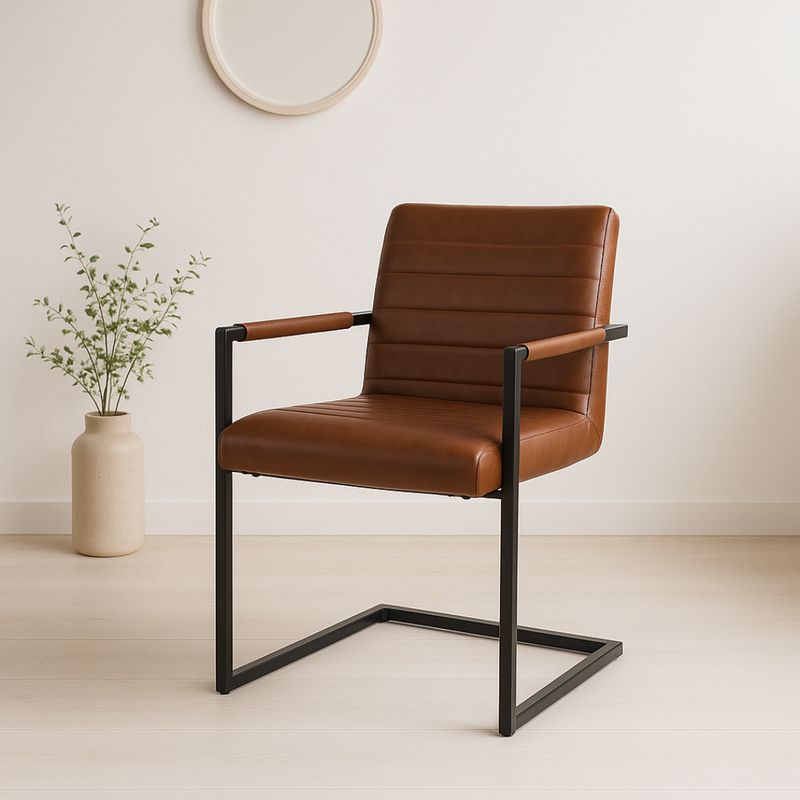 PANDALINO - Silla Ivon - Elegancia y Confort en Eco Cuero Café