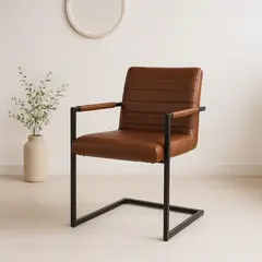 PANDALINO - Silla Ivon - Elegancia y Confort en Eco Cuero Café